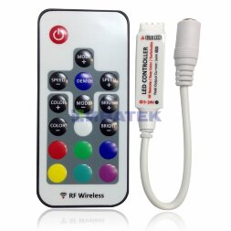 LED мини контроллер радио (RF) 72 W/144 W, 17 кнопок, 12 V/24 V