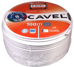 Кабель коаксиальный DG-113, Cu/Al/CuSn, 75%, 75Ом, 100м, INDOOR, белый CAVEL