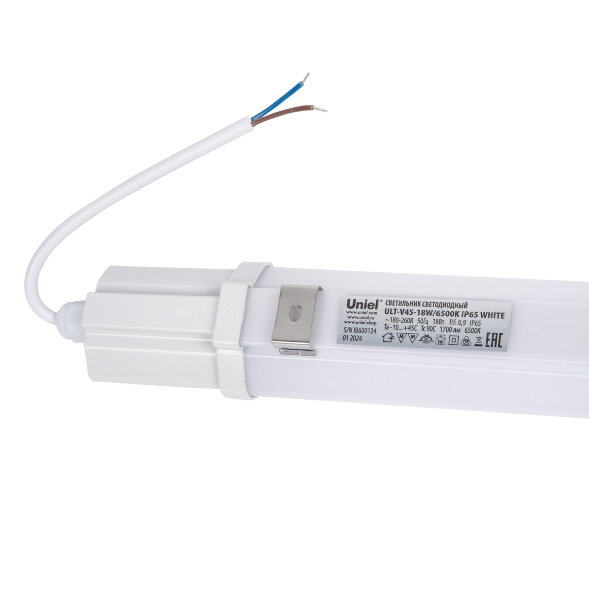 ULT-V45-18W-6500K IP65 WHITE Светильник светодиодный линейный. Дневной свет 6500K. Корпус белый. ТМ Uniel