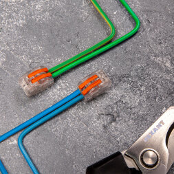 Универсальная клемма СМК 222-412, 2-проводная прозрачная 0,08-2,5/4 мм2 (блистер 5 шт./уп.) REXANT