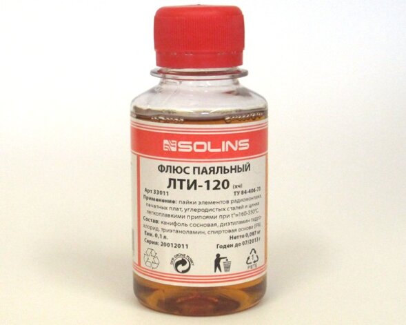 Флюс паяльный ЛТИ-120 (флакон ПЭТ-100 мл.)