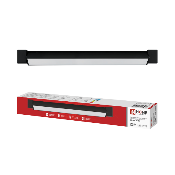 Светильник трековый линейный светодиодный поворотный LTP-OPAL 2540BL 25Вт 4000К 120гр 465мм черный IN HOME