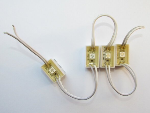 1 SMD RED модуль 24х10х10мм, 12V, 0.36W/шт. SMD5050, красный