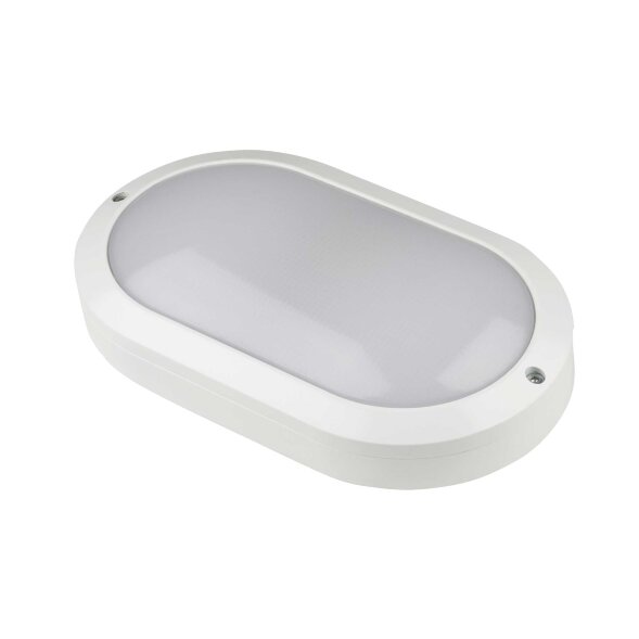 ULW-K14A 20W-5000K IP65 WHITE Светильник светодиодный влагозащищенный. Овал. Белый свет 5000K. 2400Лм. 220X135мм. Корпус белый. ТМ Uniel