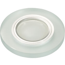 DLS-L112 GU5.3 CHROME-MATT CLEAR Светильник декоративный встраиваемый. серия Luciole. Без лампы. цоколь GU5.3. Доп. светодиодная подсветка 3Вт. Металл-стекло. Хром-матовый+прозрачный. ТМ Fametto