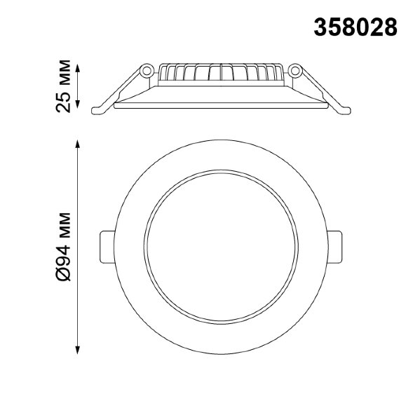 358028 NT19 079 белый Встраиваемый светильник IP20 LED 4100К 7W 220V LUNA