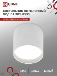 Светильник потолочный НПБ ЦИЛИНДР-GX53-TB-WH под лампу GX53 90х90мм белый IN HOME