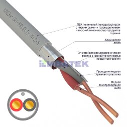 Кабель огнестойкий КПСЭнг(А)-FRLSLTx 1x2x0,50мм2, бухта 200м REXANT