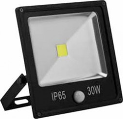 LL-862 с встроенным датчиком квадратный 1COB*30W 6400K 230V черный IP65, 220*226*55 мм