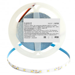 Лента светодиодная SST01 SAFFIT 60SMD(2835)/m 6Вт/м 12V 5000*8*1.22мм 3000K, IP20