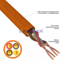 Кабель огнестойкий КПСнг(А)-FRLS 2x2x0,20мм2, бухта 200м REXANT