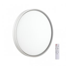 7631/DL PALE SN 043 Светильник пластик/белый/светло-серый LED 48Вт c ДУ 3000-6000К D390 IP43 пульт Д
