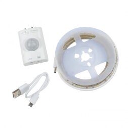 ULS-R21-2.4W-4000K-1.0M-RECH SENSOR Smart Light Комплект светодиодной ленты на самоклеящейся основе. 1м. IP65. Белый свет4000К. Аккумулятор Li-Ion 1100 мАч. в-к. ТМ Uniel.