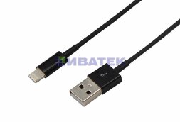 Кабель USB-A – Lightning для Apple, 1А, 1м, ПВХ, черный REXANT
