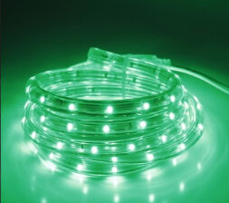 LED-CDL-FCB-3528-13MM-36L-240V-G Зеленый светодиодный 2-х проводный SMD дюралайт,13мм, кратность 2М, расстояние между светодиодами 2.77CM, 100M, 2.1W
