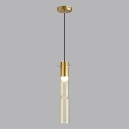 5059/5LA PENDANT ODL24 459 золотой/янтарный/металл/стекло Подвес LED 5W 3000K SCROW