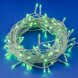 ULD-S1000-100/DTA GREEN IP20 Гирлянда светодиодная, 10м. 100 светодиодов. Зеленый свет. Провод прозрачный. ТМ Uniel