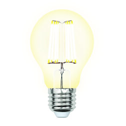 LED-A60-10W-WW-E27-CL PLS02WH Лампа светодиодная. Форма A. прозрачная. Серия Sky. Теплый белый свет 3000K. Картон. ТМ Uniel