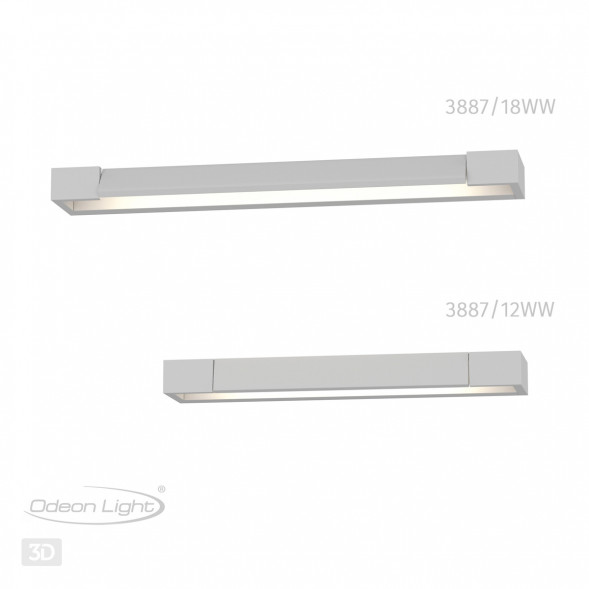3887/18WW ODL20 121 белый/металл Настенный поворотный светильник LED 4000K 18W 220V IP44 ARNO