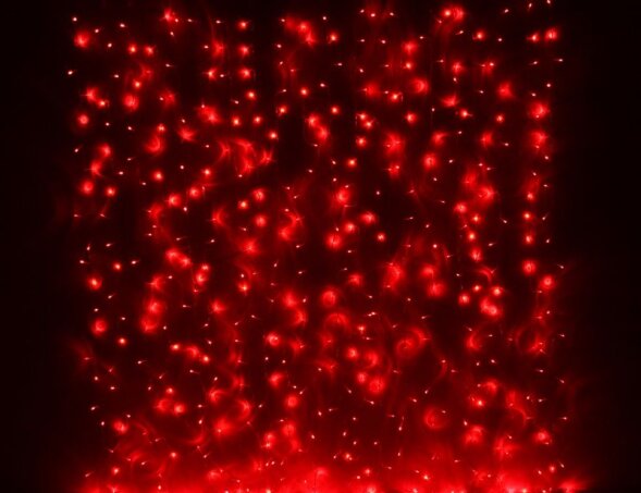Гирлянда Занавес 2 x 3 м Красный 220В, 600 LED, Провод Прозрачный ПВХ, IP54
