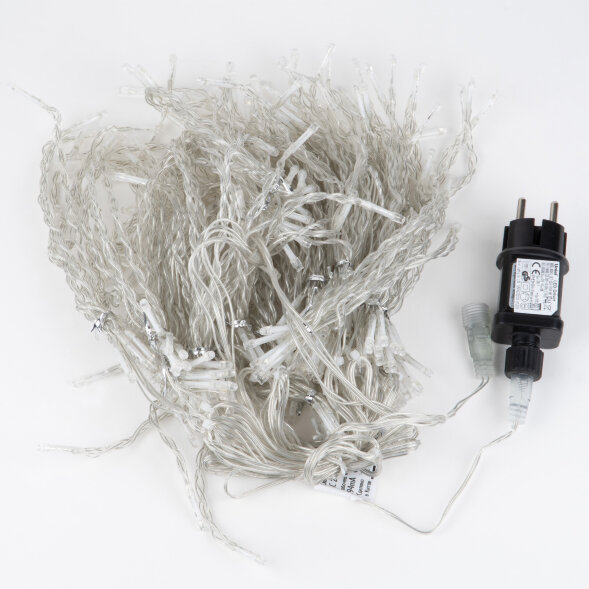 ULD-C3020-264/TTK WARM WHITE IP44 Занавес светодиодный с эффектом мерцания, 3х2м. 264 светодиода. Теплый белый свет. Провод прозрачный. TM Uniel