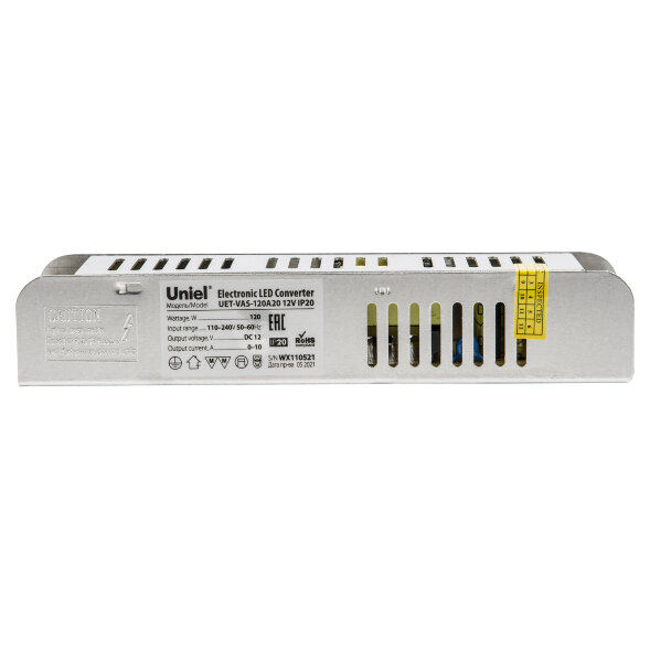 UET-VAS-120A20 12V IP20 Блок питания. 120Вт. Металлический корпус. TM Uniel