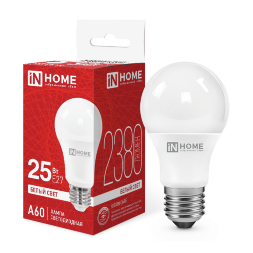 Лампа светодиодная LED-A60-VC 25Вт 230В Е27 4000К 2380Лм IN HOME