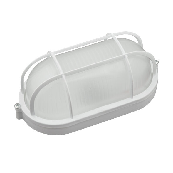 ULW-K24B 12W-4000K IP54 WHITE Светильник светодиодный влагозащищенный. Овал с решеткой. Белый свет 4000K. 1200Лм. 210Х105х85 мм. Корпус белый. ТМ Uniel