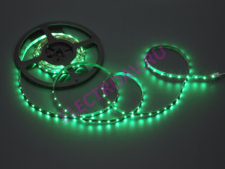 FLEX-SS5300B-G-5M Гибкая LED полоса , цвет зеленый на белой основе, 60 SMDсветодиодов 35*28,  5 м., 12V, 4.8W/m