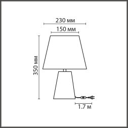 8142/1T MODERNI LN25 000 бежевый/коричневый, керамика/текстиль Настольная лампа Е27 1*60W 220V TERAZ