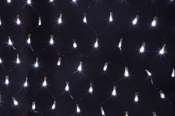 Гирлянда светодиодная Сеть 2х1,5м 288 LED БЕЛЫЙ черный ПВХ IP65 свечение с динамикой 230В блок в комплекте NEON-NIGHT