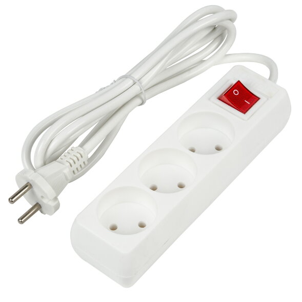S-CU3-2B WHITE Удлинитель серии Ultra, шнур 2м., 3 гнезда, 10A, б/з. Белый. TM Uniel