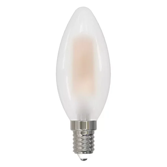 LED-C35-5W-3000K-E14-FR-SLF Лампа светодиодная. Форма свеча. матовая. Теплый белый свет 3000K. ТМ Volpe