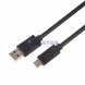 Кабель USB-A – Type-C, 1А, 1м, ПВХ, черный REXANT