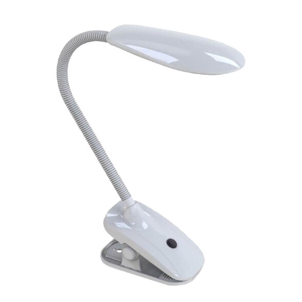 TLD-546 White-LED-350Lm-4500K Светильник настольный прищепка. 5W. Механический выключатель. Белый. ТМ Uniel
