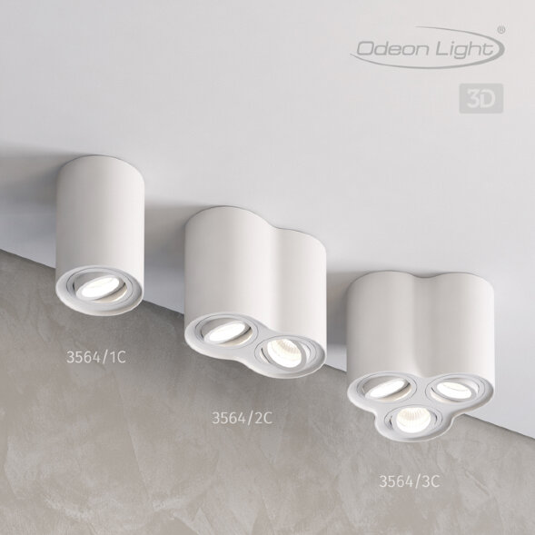 3564/1C ODL18 185 белый Потолочный накладной светильник IP20 GU10 1*50W 220V PILLARON