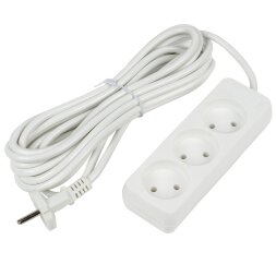 S-CU3-5 WHITE Удлинитель серии Ultra, шнур 5м., 3 гнезда, 10A, б/з. Белый. TM Uniel