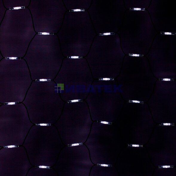 Гирлянда светодиодная Сеть 2x4м 560 LED БЕЛЫЙ черный каучук IP67 постоянное свечение 230В блок в комплекте NEON-NIGHT