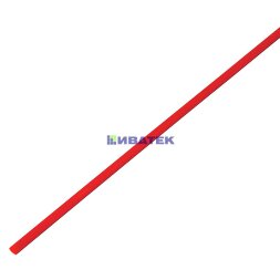 Трубка термоусаживаемая ТУТ 2,0/1,0мм, красная, упаковка 50 шт. по 1м, PROconnect