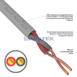 Кабель огнестойкий КПСнг(А)-FRLSLTx 1x2x0,75мм2, бухта 200м REXANT