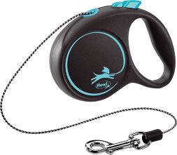Поводок-рулетка Flexi Black Design cord XS 3m 8 kg blue