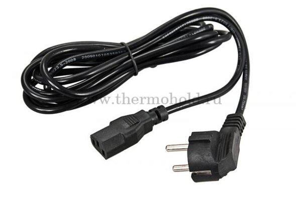 Шнур сетевой, вилка угловая СЕЕ 7/7(Schuko) - разъем IEC 320 C13, кабель 3x0,75 мм2, длина 3 метра (PE пакет) REXANT