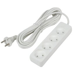 S-CU4-5 WHITE Удлинитель серии Ultra, шнур 5м., 4 гнезда, 10A, б/з. Белый. TM Uniel