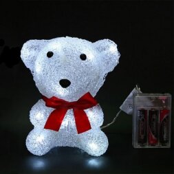 14-050, Светодиодная фигура "Медвежонок " 16 см, 16 led, 3АА., белый
