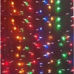 Гирлянда Занавес 2 x 2 м Разноцветный 220В, 400 LED, Провод Черный ПВХ, IP54
