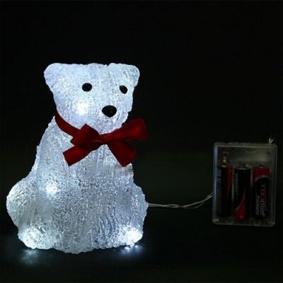 14-051, Светодиодная фигура "Медвежонок " 16 см, 16 led, 3АА., белый
