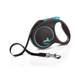 Поводок-рулетка Flexi Black Design tape S 5m 15 kg blue