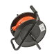 YX10-004 /UCK-4N/2x1,00/20M/S ORANGE/BLACK Удлинитель силовой на пластиковой катушке, б/з, 4 гнезда, 20м (ПВС 2х1), 10A. Оранжевый/черный. TМ Uniel