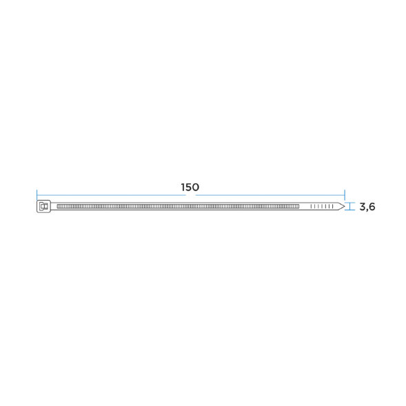 Стяжка кабельная нейлоновая 150x3,6мм, белая (100 шт/уп) REXANT