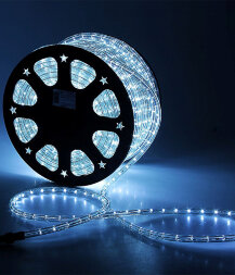 Светодиодный Дюралайт O13 мм Белый 220В, 36 LED/м, Свечение 360°, IP65, Бухта 100м